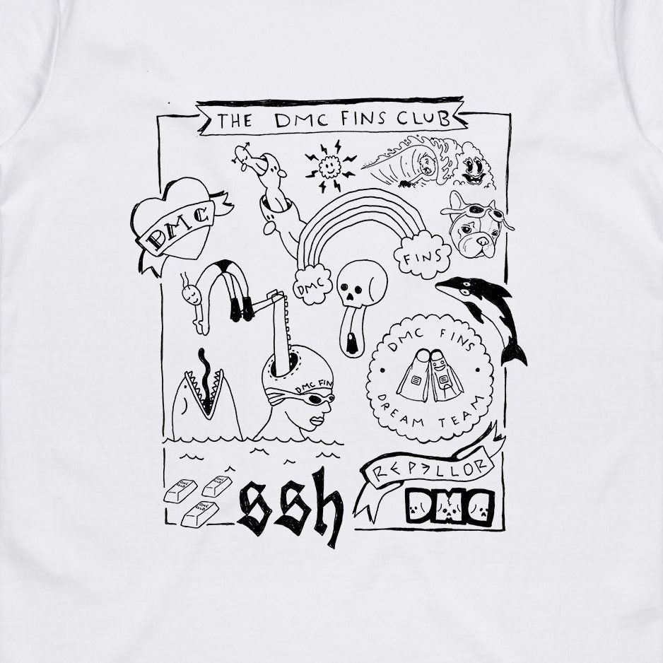 DMC Fins Club Tee White